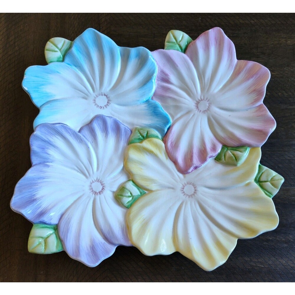 Vintage 1992 The Bombay Company Spring Blossoms Platter 12"